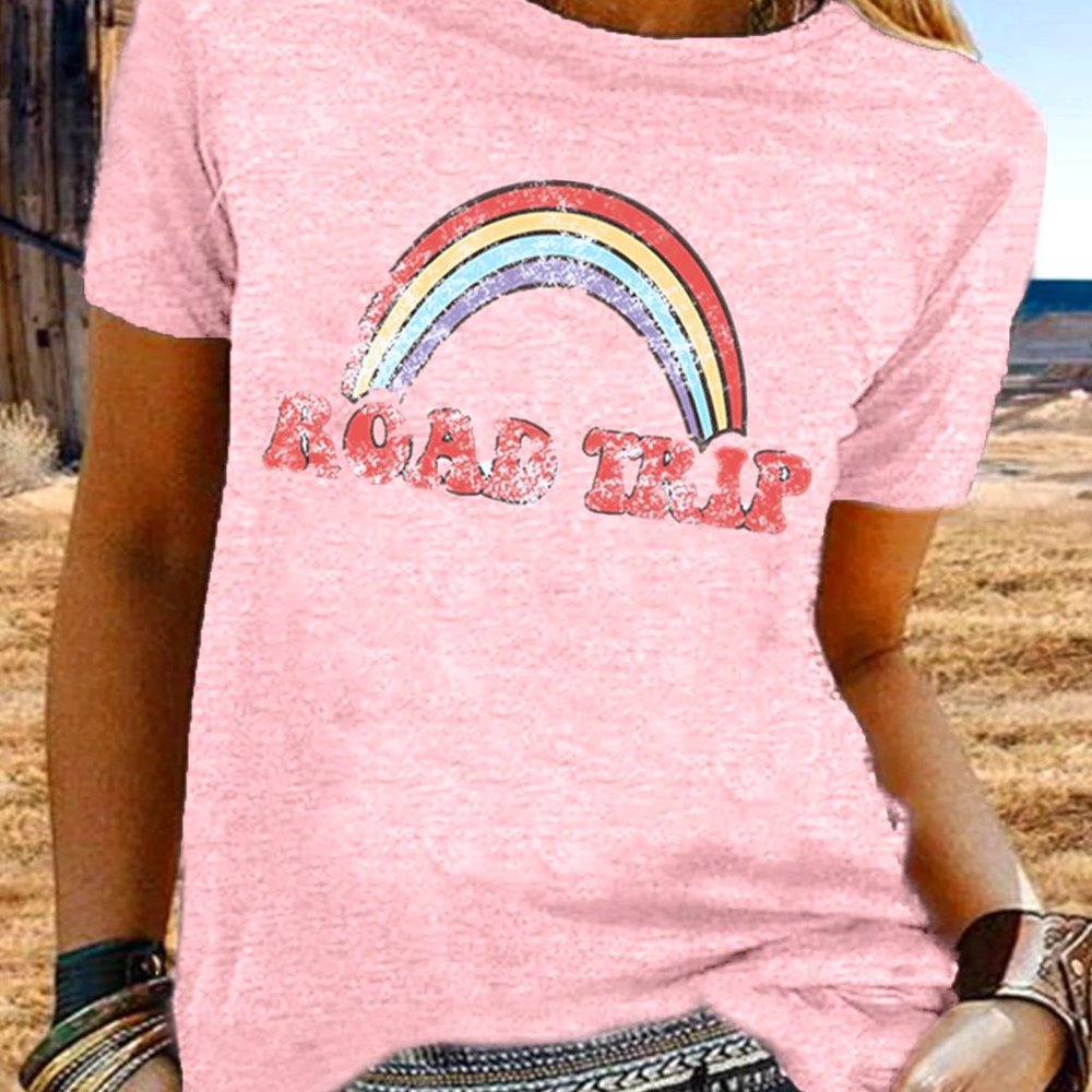 🌈🌈 Pink Road Trip Rainbow Tee Shirt
